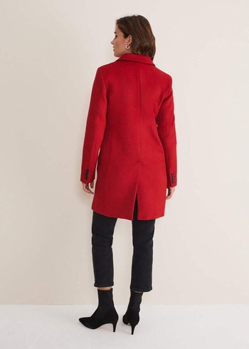 Phase Eight Lydia Red Wool Smart Coats Red Canada | BFVWXI-726